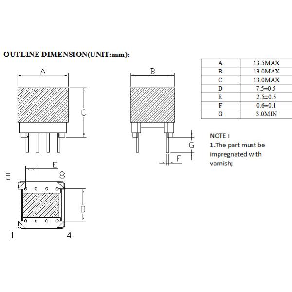 Single Phase Small Size Transformer For Led Driver EP7 Power Inductor Filter