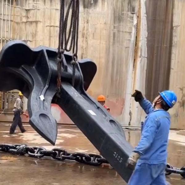 73mm Spray Paint Stud Link Anchor Chains Seafloor Engagement High Strength Alloy Steel