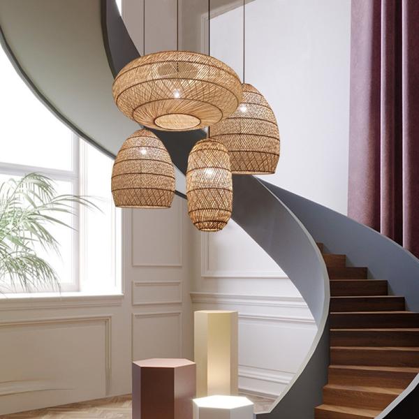 Natural Rattan Lamp Pendant light New Chinese Style Hand-woven Pendant Light(WH-WP-69)