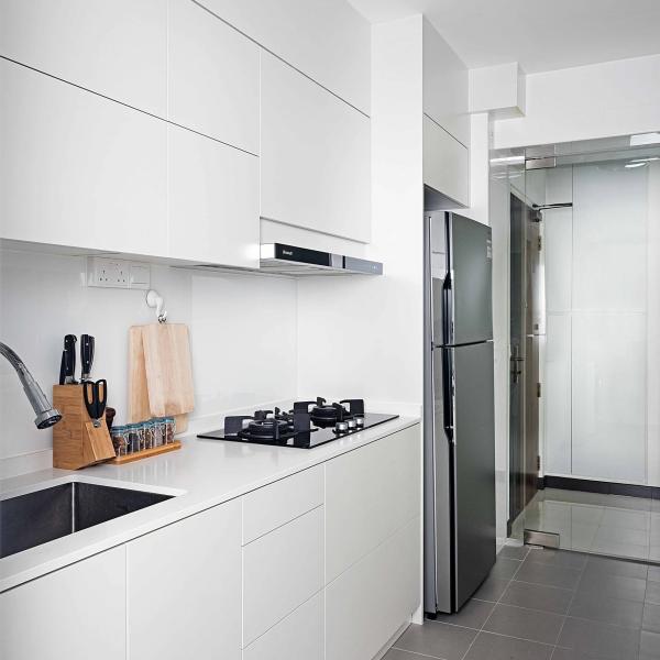 Small Size Cheap Price Kitchen Cabinet Sets White Melamine Project Kitchen Cabinet