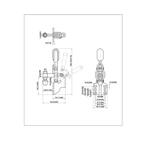90kg 190LBS Metal Working Vertical Side Mount Toggle Clamp