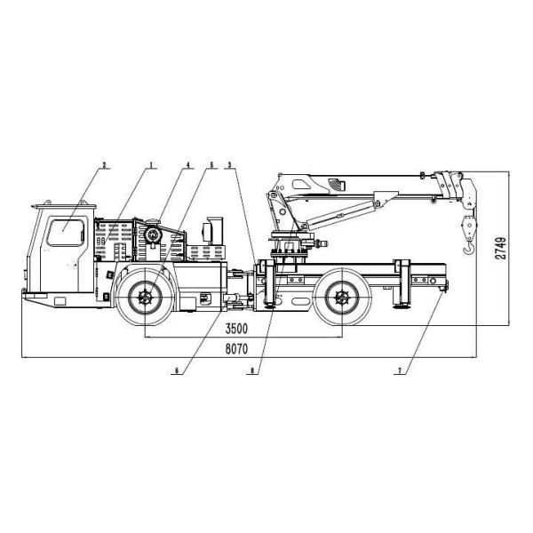 Underground Crane Truck Tunnel Self Propelling Crane
