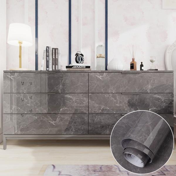 Quality DIY Dark Grey Marble Effect Wallpaper 50m Marble Look Wallpaper for sale