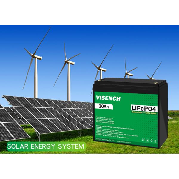 Visench 12V 30Ah Lithium Ion Iron Phosphate Battery Rechargeable 12.8V Lifepo4 Battery Pack