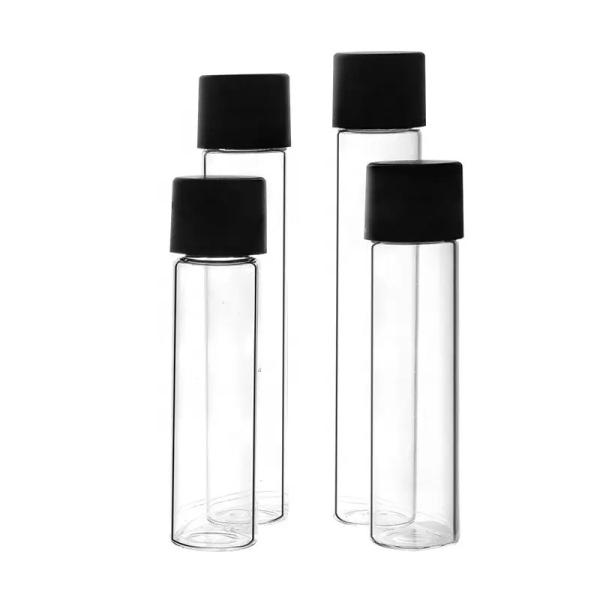 D 22mm H 116 MM Glass Pre Roll Tube Tall Bottle With Matte Child Proof Cap