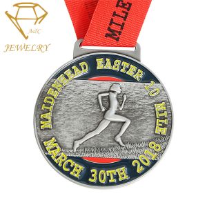 China High Polishing Round Enameled Personalised Running Medals on sale