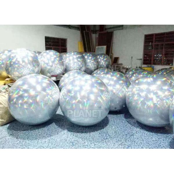 Spherical Bright Color Silver Inflatable Mirror Ball For Party Decoration