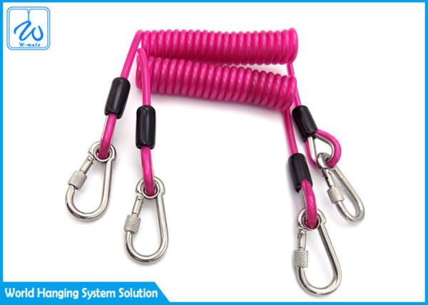 Quality SGS 16mm Coil Ring Tools Security 3m Spring Lanyard for sale