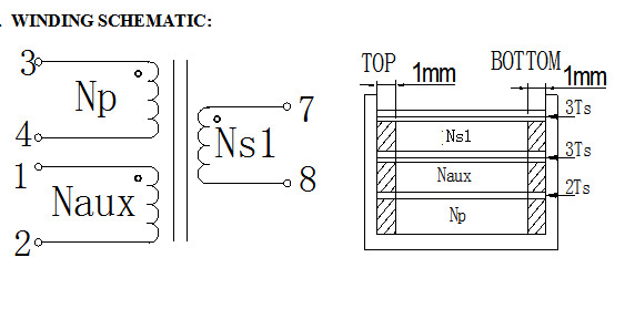 Flyback Small Size Transformer RM6 4 + 4 Pin Switching Power Supply Custom Design