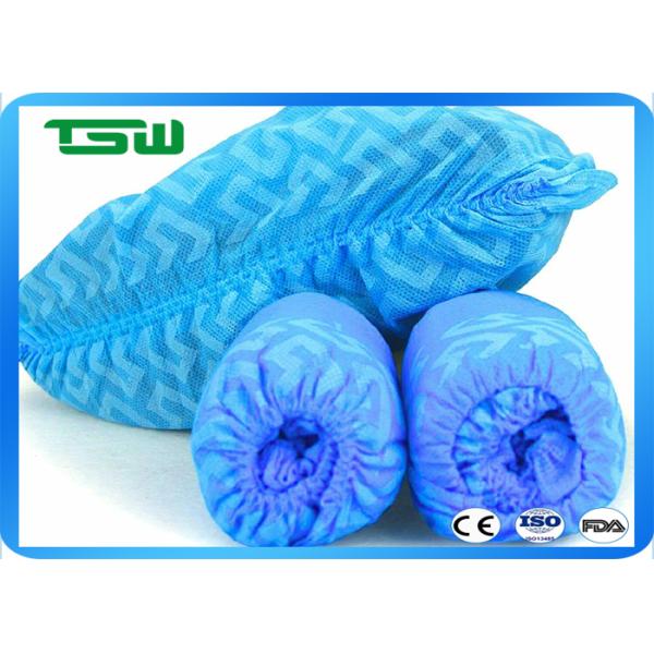 blue 60gsm Waterproof Anti Skid Disposable Shoe Covers