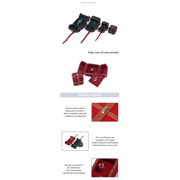 Hanhong Jewelry Box for Custom Logo Green Earrings Bracelet Necklace Ring Packaging