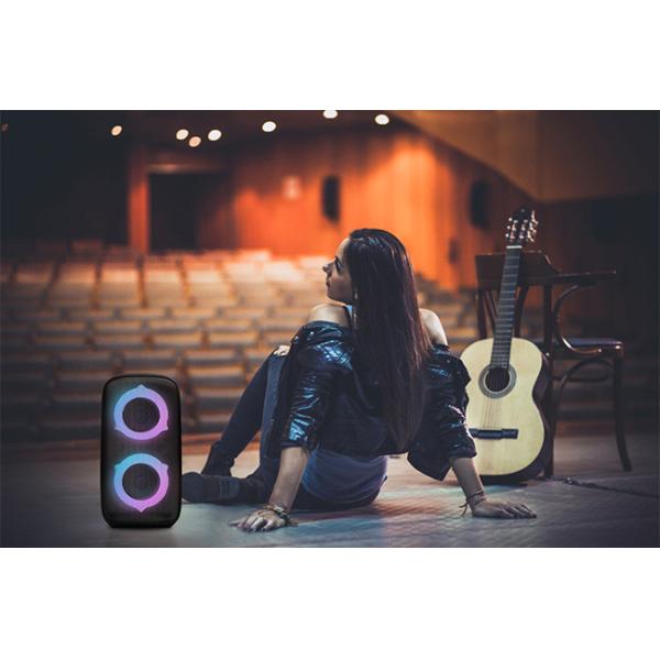 Black 4ω Impedance Bluetooth Speaker For Outdoor Party Entertainment Karaoke Function