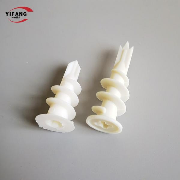 White Plastic Wall Anchors Fish Like Drywall Screw Inserts For Gypsum Board