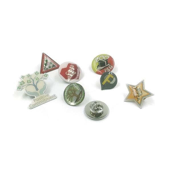 Round Metal Custom Made Enamel Badges Bright Silver Plating Aluminum Alloy Material