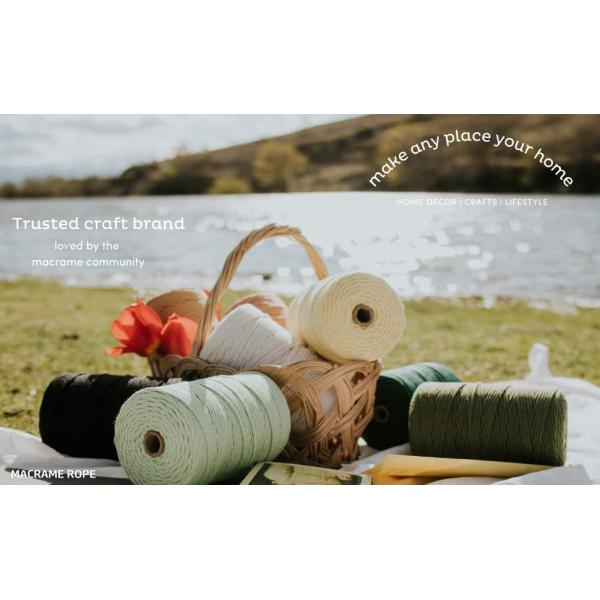 3 Strands Macrame Cord Cotton 5mm Natural Rope Twine for DIY Projects Length 0-10000m