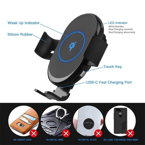 360 Rotation Qi Car Wireless Charger 15W magsafe vent mount For IPhone 13