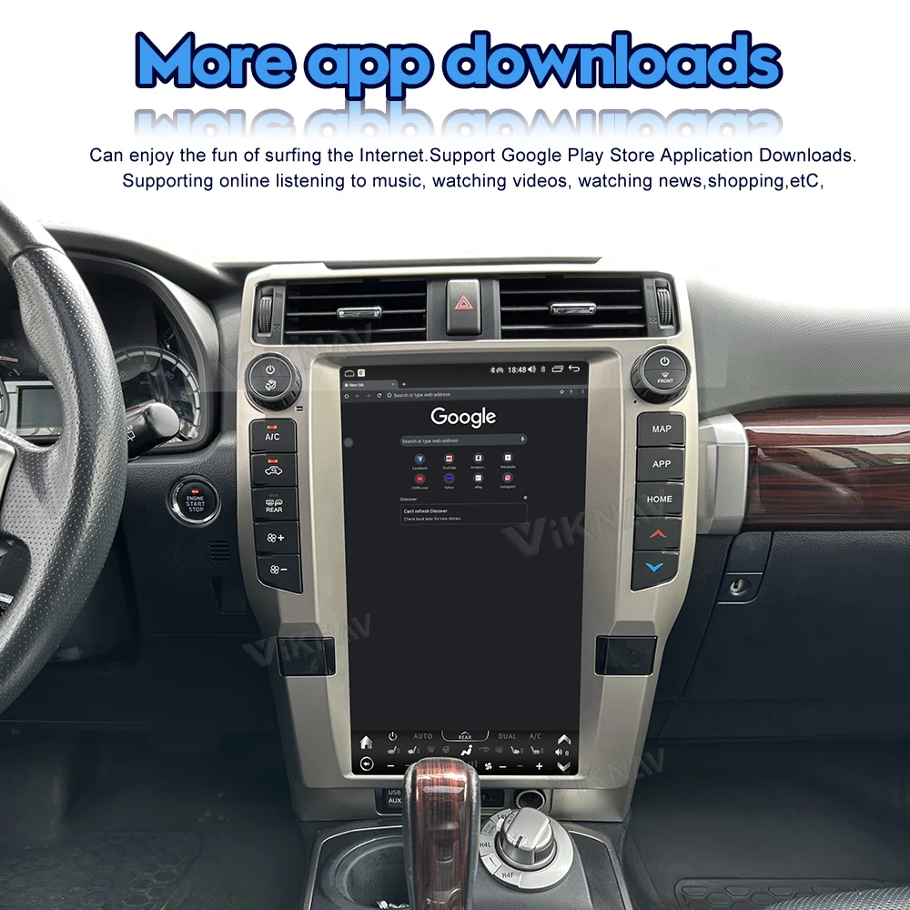 Auto Stereo Car Radio For Toyota 4Runner 2010-2023 Android Auto Carplay GPS Navigation Display Screen Multimedia player