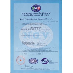 Henan Perfect Handling Equipment Co., Ltd. Certifications