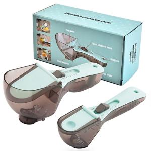 China 2pcs Plastic Adjustable Measuring Spoon Set Kitchen Baking Tools on sale