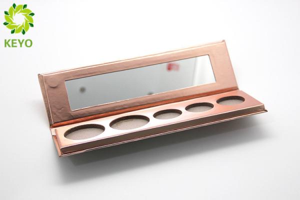 Quality Rose Gold Empty Eyeshadow Palette , Handmade 5 Pans Paper Empty Eyeshadow Case for sale