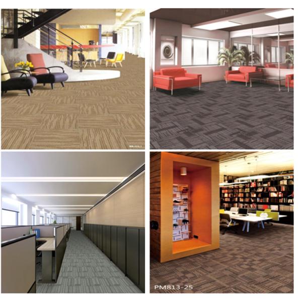 New thin level loop pile mixed colors striped Polypropylene carpet tile