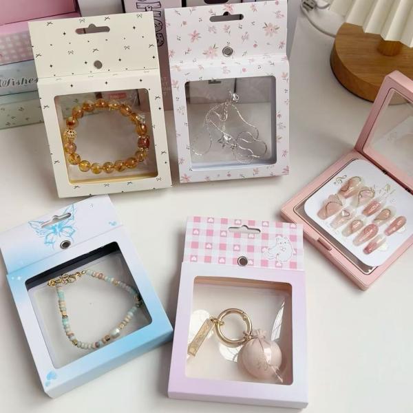 Floral Jewelry Gift Bag with Clear Window - PVC Polka Dot