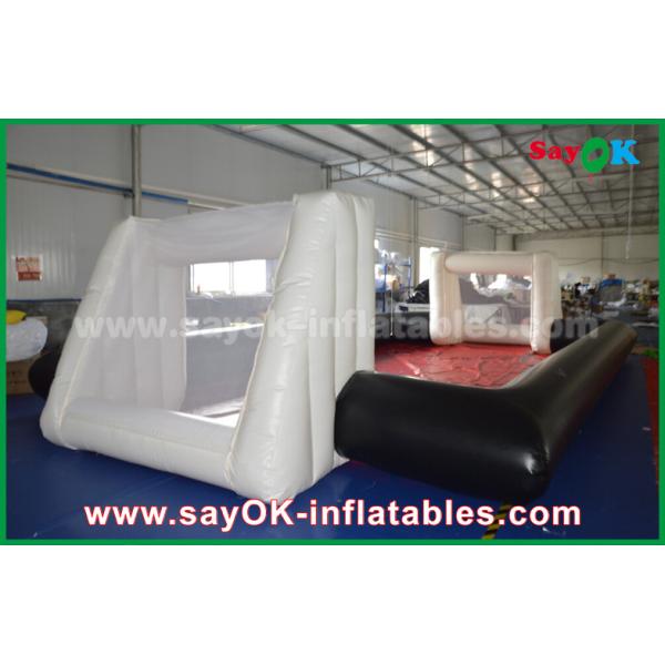 0.55mm PVC Custom White / Black Inflatable Soccer Field Commercial Grade Inflatables