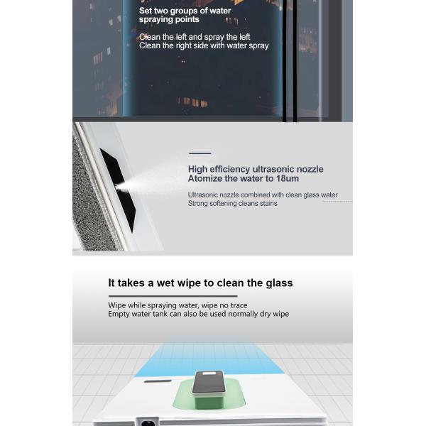 APP Controlled 72W Dual Water Spray Robot Window Cleaner for Fast and Thorough Cleaning