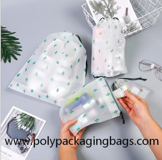 Quality 22*33cm Frosted PE Plastic Drawstring Pouch Bag for sale