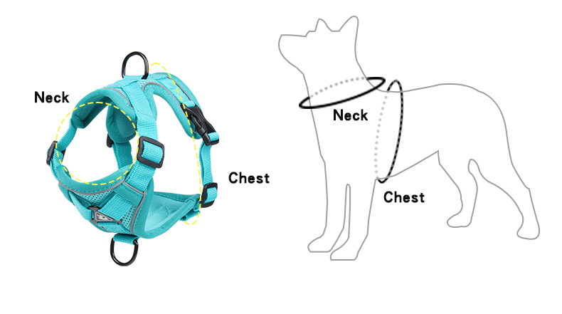 Leash for small dogs and cats with reflective breathable vest pet harness