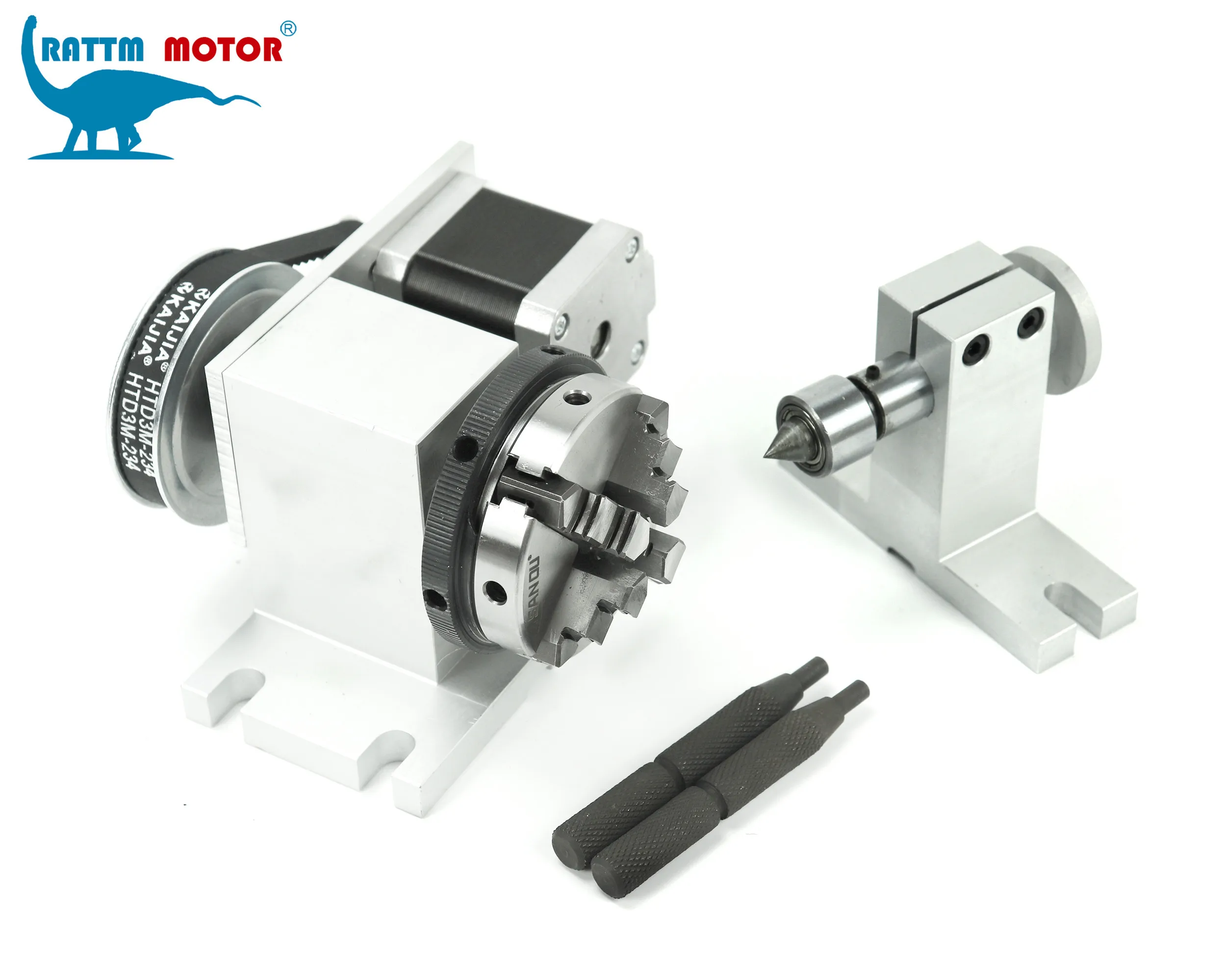 4th A Rotary Axis CNC Lathe Tailstock K11-65mm K12-65mm With 3 4 Jaws Chuck