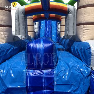 Grayish Blue PVC Inflatable Tunnel Slide For Adventure Seekers
