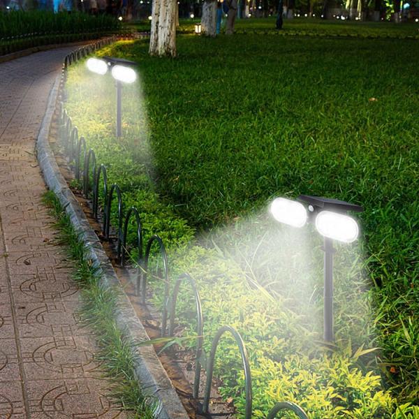 IP65 Waterproof LED Garden Light Outdoor Double Heads Foldable Motion Sensor Solar Light