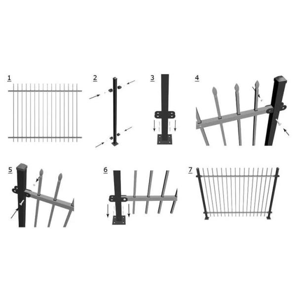 Galvanized Welded 1.8x2.4m Tubular Steel Fence OHSAS Approval