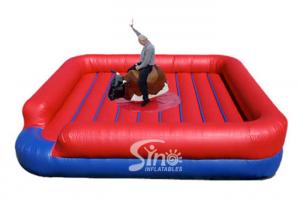 China Commercial giant adults outdoor bull ride arena inflatable mechanical bull with digital printing on sale