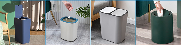 Durable Narrow Stitched Portable Metal Foot Pedal Garbage Bins Round Kitchen Trash Dustbins