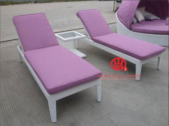 Quality Wholesale rattan wicker furniture brown rattan plastic sun lounger for sale