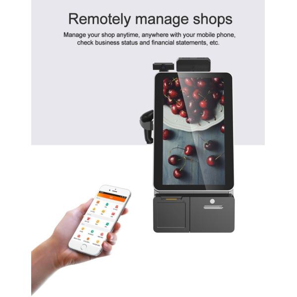 24 Inch Self Service Ordering Kiosk Pos System Cash Acceptor Machine For Fast Food Restaurants