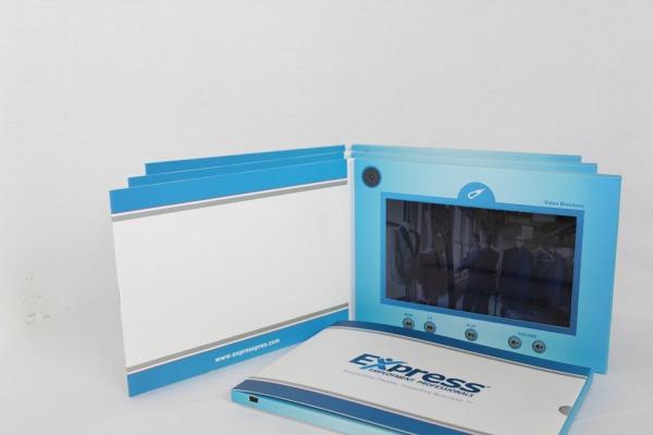 Quality 7 Inch Customized Artwork LCD Video Brochure With Soft Cover , A5 Size for sale