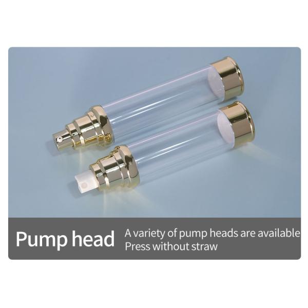 AS Collar Pump Airless Bottles for Lotion Refillable Empty Spray Plastic Bullet Round