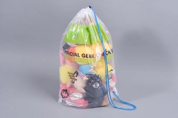 Quality 8kgs Load LDPE One Shoulder Plastic Drawstring Bag White Transparent PE Travelling Bag Custom Drawstring Pouch for sale