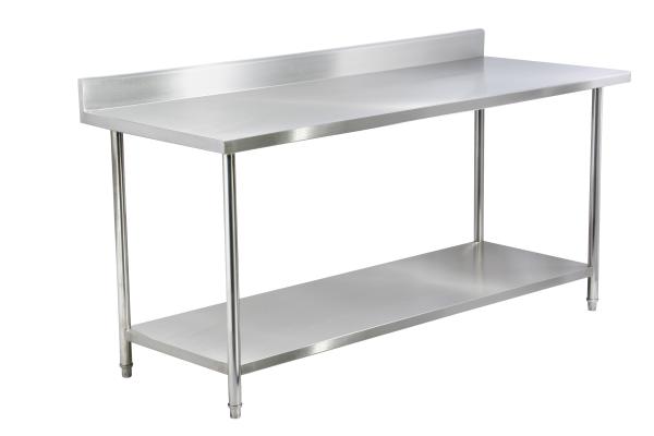 Quality 201 Stainless Steel Kitchen Work Tables With Undershelf Backsplash Rustproof for sale