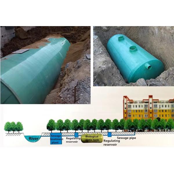 Underground FRP Fiberglass Septic Tank Various Capacity Customized Finished FRP Purification Treatment