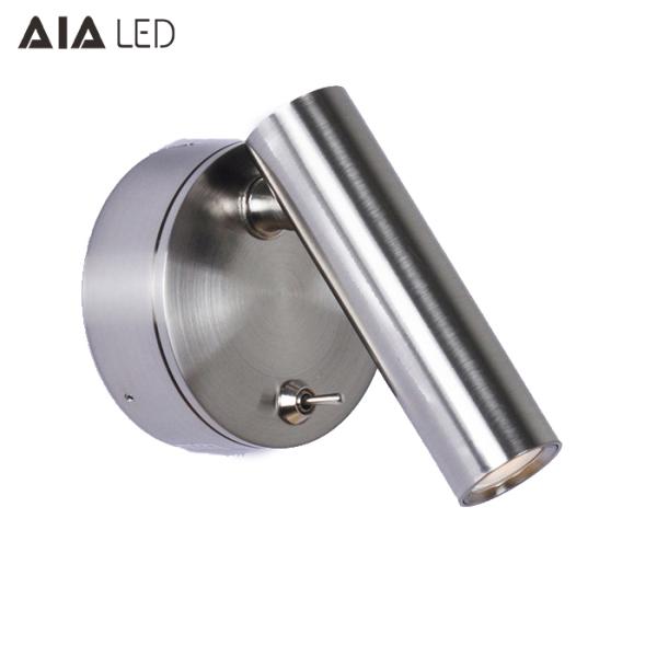 Surface brushed sliver indoor LED wall light for hotel& led bed wall light for bedroom