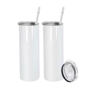 20 Oz Straight Skinny Blank Sublimation Tumblers Double Walled Insulated