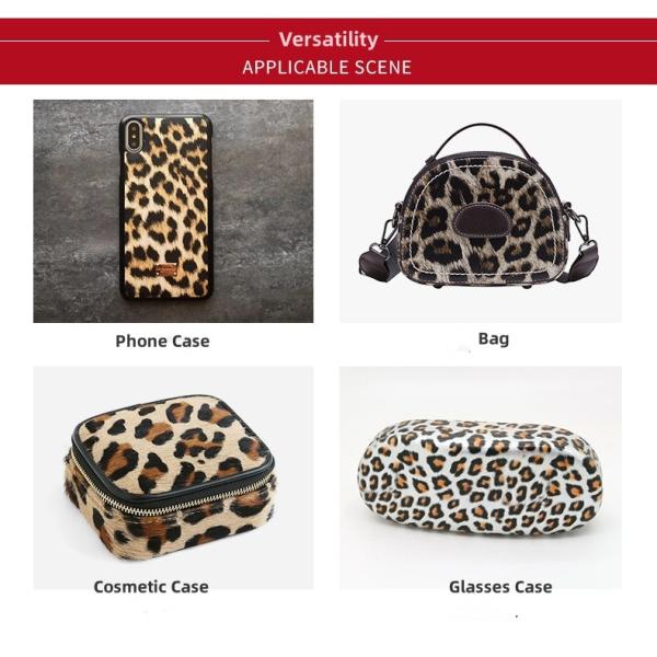 Versatile Soft PU Synthetic Leather Leopard Print Elastic Bottom