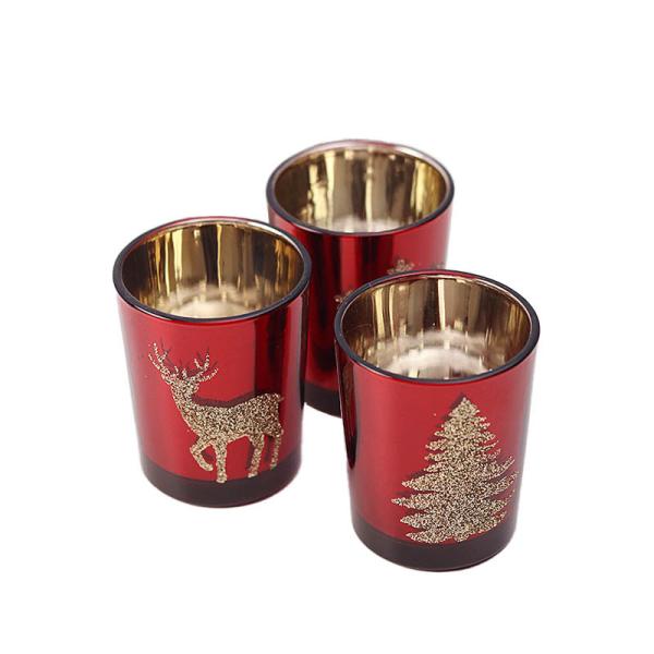Bulk Electroplated Christmas Candle Jars: B2B Supply, Custom Logo, Durable for Candle Makers & Retailers