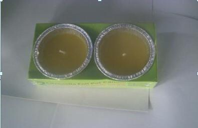 Quality 2PK Yellow Citronella tinfoil bowl scented candle with the printed box shrinked for sale