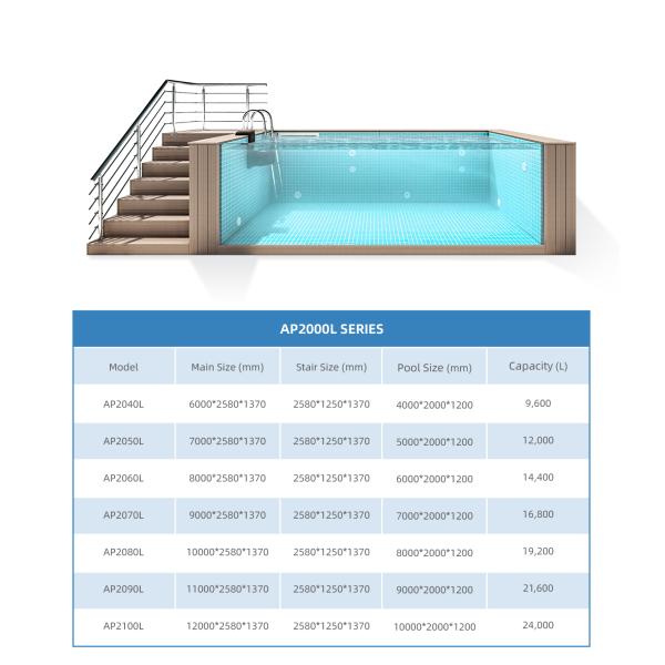 Family Sports Above Ground Fiberglass Portable Endless Swimming Pool with Fliter Pump