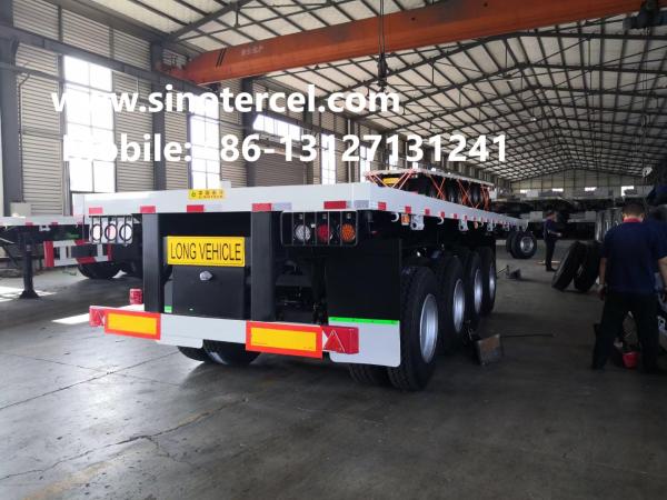 Quality 70t Flat Bed Semi Trailer 4 Axles White for sale